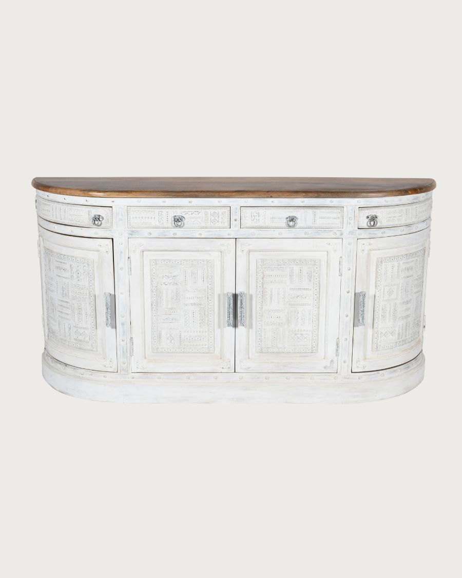 Argo - Credenza in legno massello di mango bianco