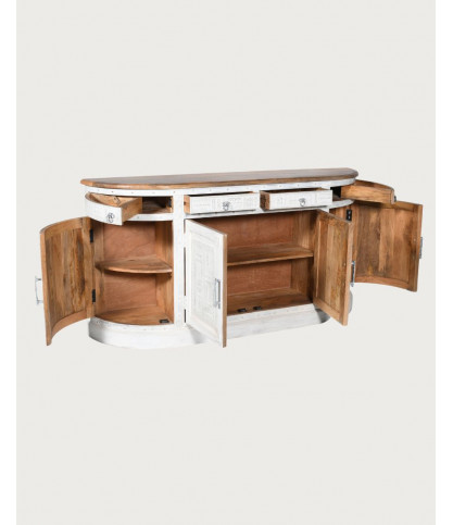 Argo - Enfilade aus massivem Mangoholz in Weiß