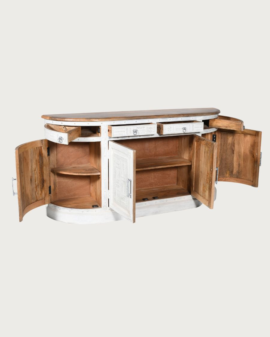 Argo - Credenza in legno massello di mango bianco