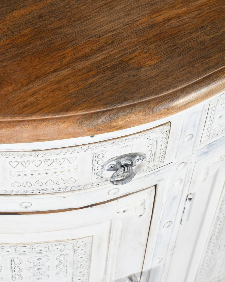 Argo - Credenza in legno massello di mango bianco