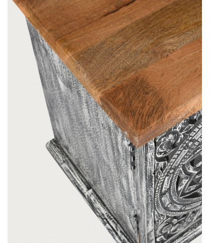 Lotus - Soporte de TV de madera maciza de mango cerusa 150 cm