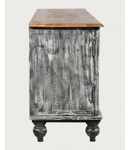 Lotus - Soporte de TV de madera maciza de mango cerusa 150 cm