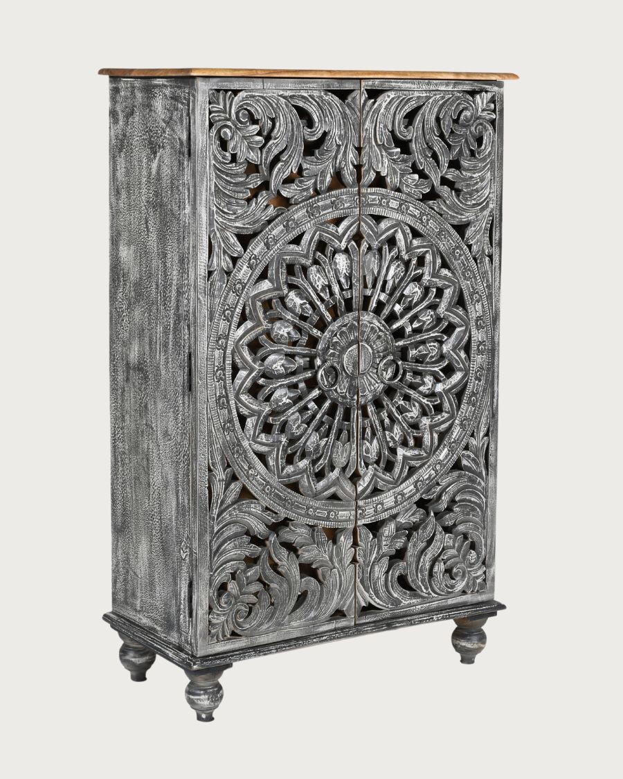 Lotus - Grande armoire en bois de manguier