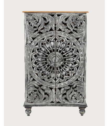 Lotus - Grande armoire en bois de manguier