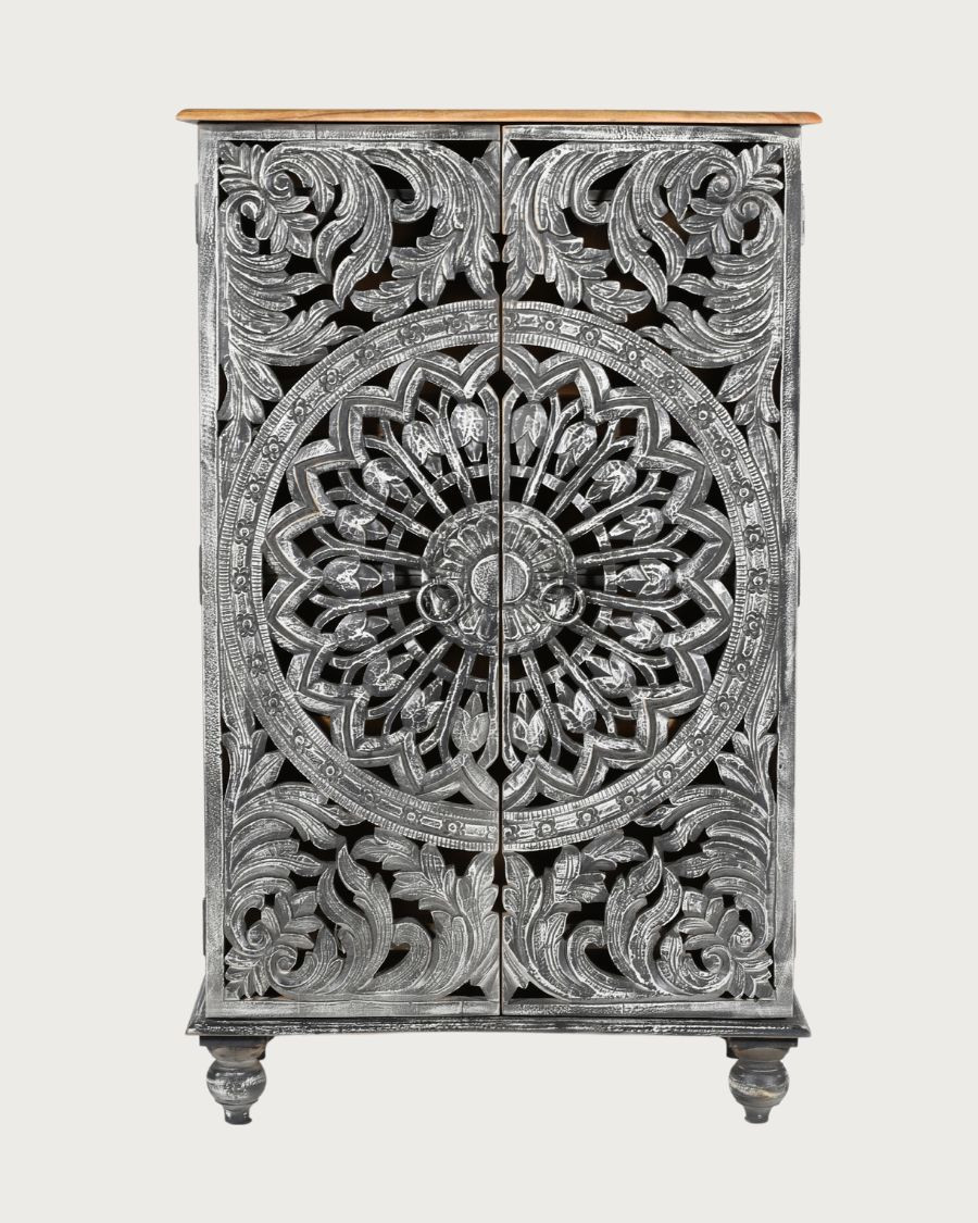 Lotus - Grande armoire en bois de manguier