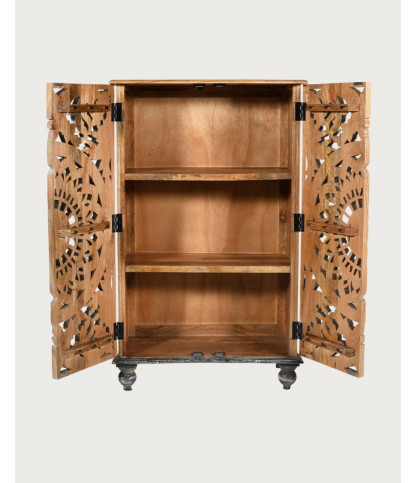 Lotus - Grande armoire en bois de manguier