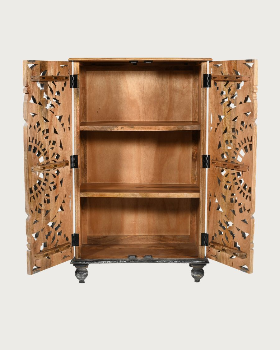 Lotus - Grande armoire en bois de manguier