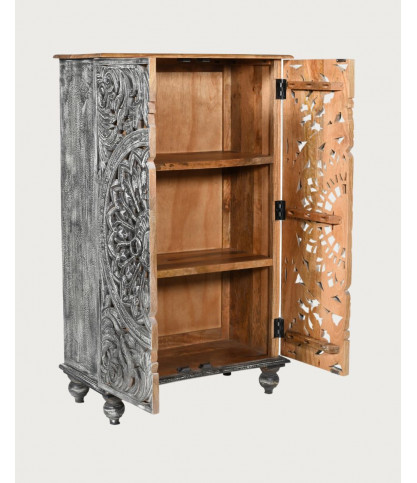 Lotus - Grande armoire en bois de manguier