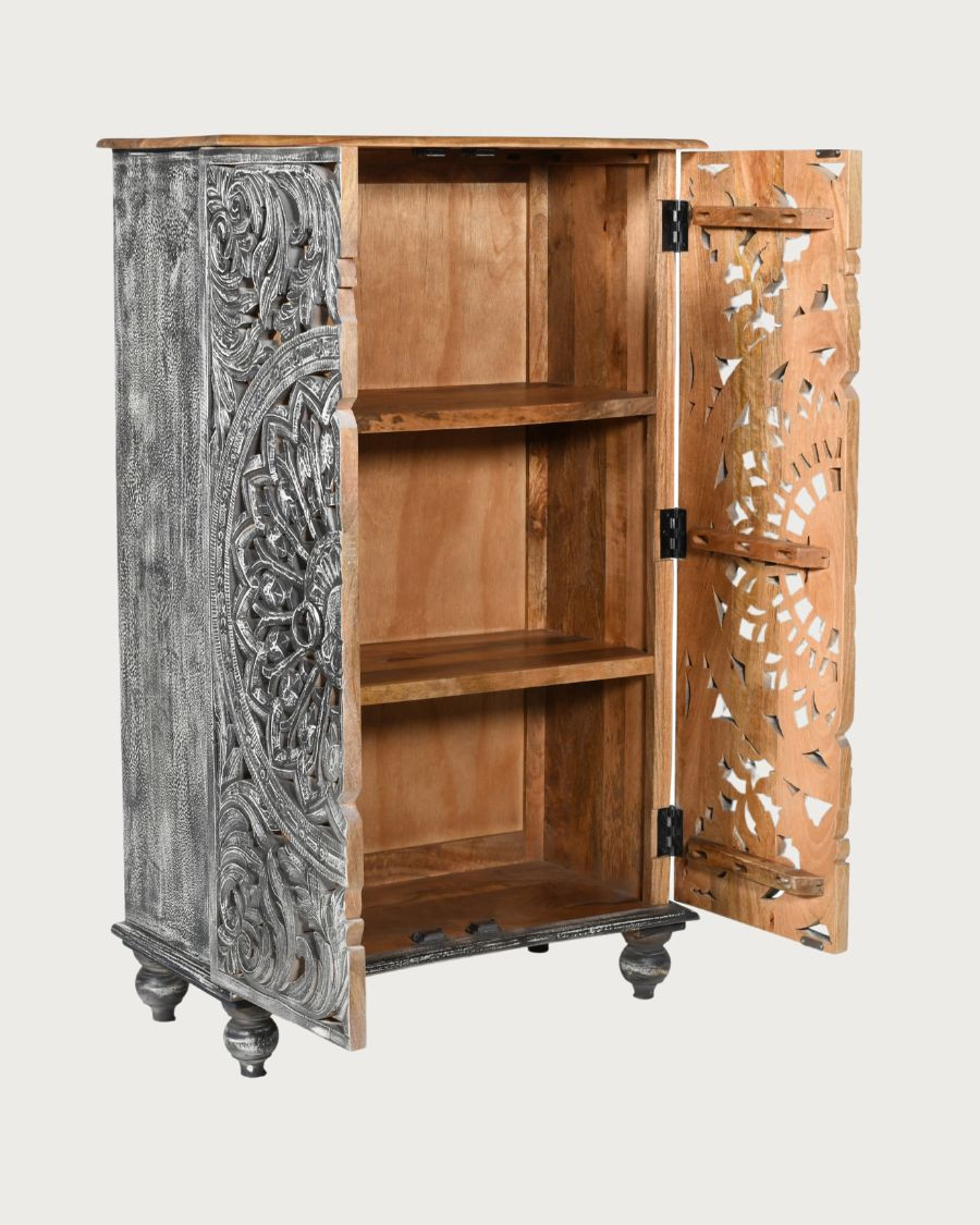 Lotus - Grande armoire en bois de manguier