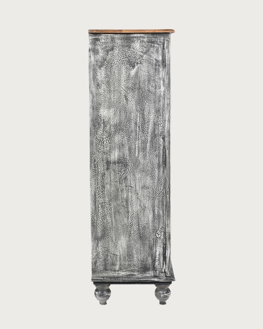 Lotus - Small limed cabinet in solid mango wood