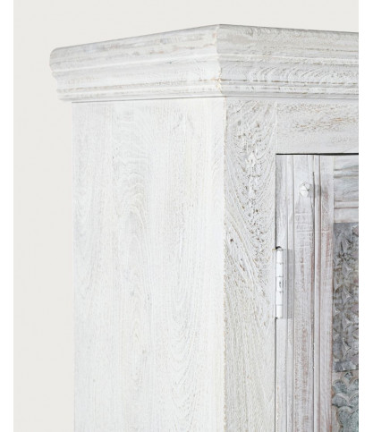 Viva - Armoire 2 portes en manguier massif sculptée