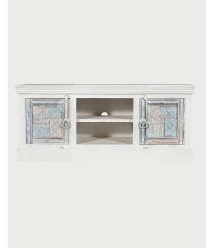 Viva - Meuble TV en manguier massif sculpté 150 cm