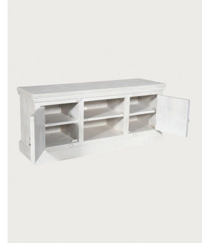 Viva - Meuble TV en manguier massif sculpté 150 cm