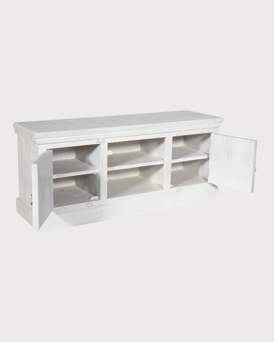 Viva - Meuble TV en manguier massif sculpté 150 cm