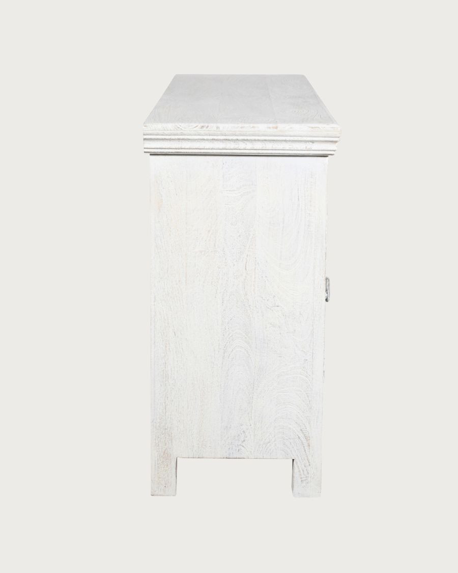 Viva - Buffet haut 2 portes en bois de manguier massif sculpté 170 cm