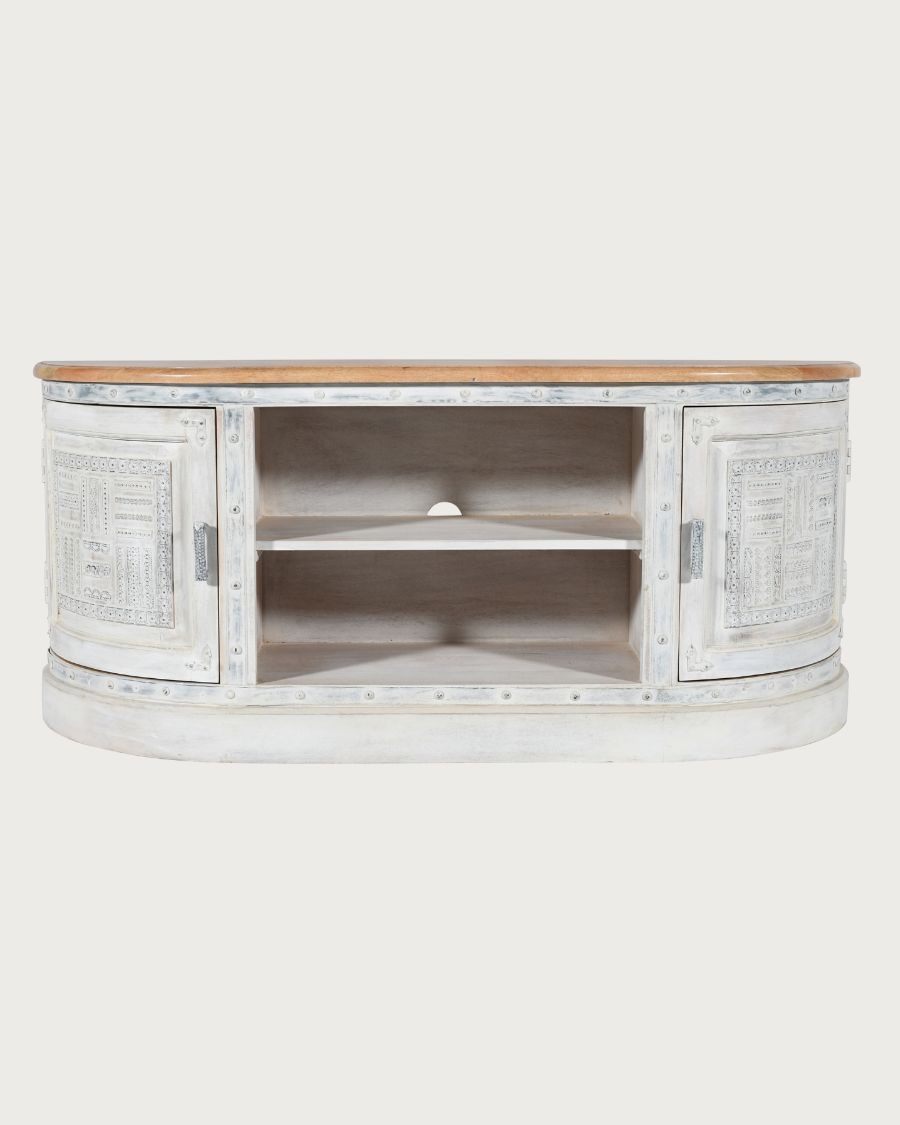 Argo - 150cm Solid Carved Mango Wood TV Stand