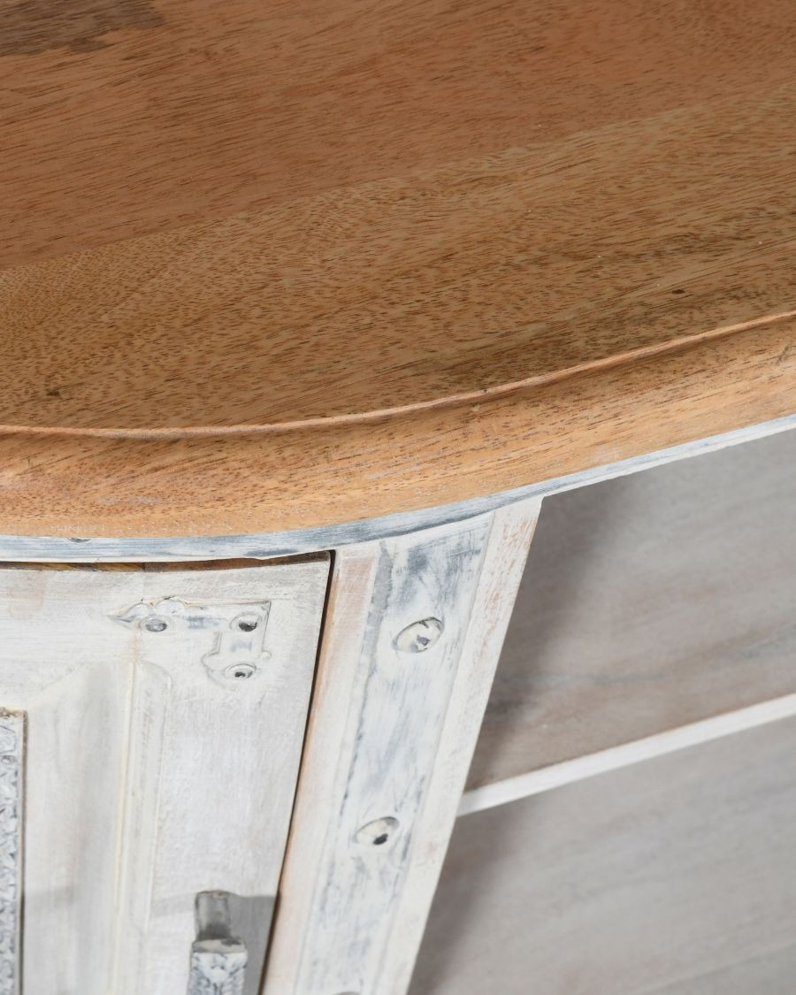 Argo - Soporte de TV de madera maciza de mango tallado 150 cm