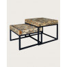 Aïda - Table basse carrée gigogne en teck