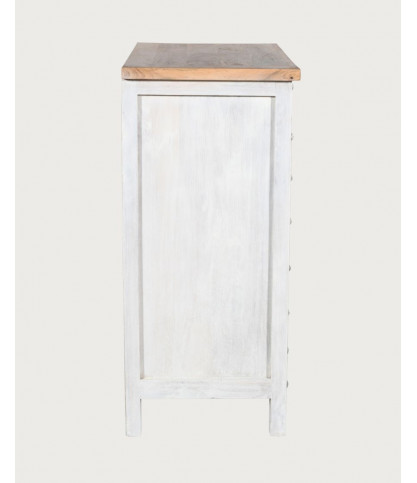 Blossom - Solid carved wood chest of drawers, 85 cm