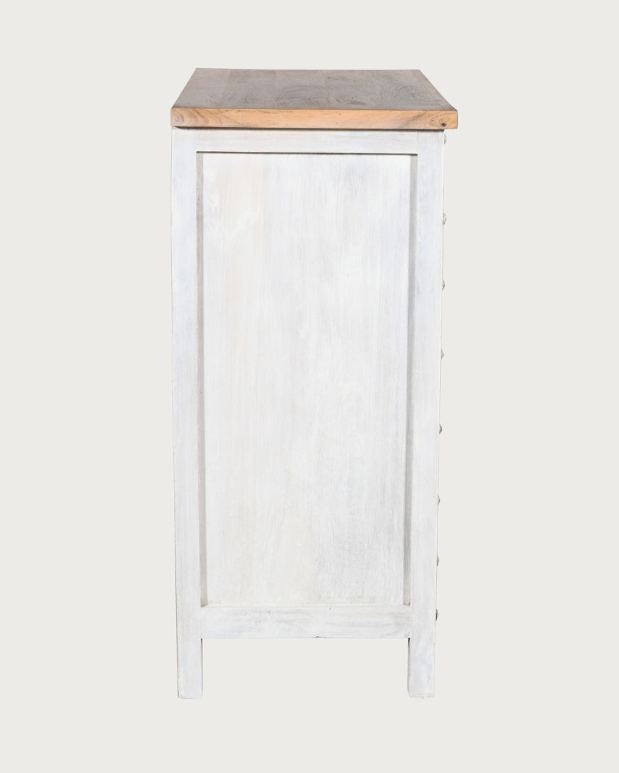 Blossom -Carved solid wood chest of drawers 85 cm