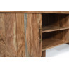Havena - Meuble TV en bois massif d'acacia et marbre blanc