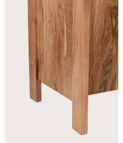 Havena - Buffet en bois massif en marbre blanc 180 cm