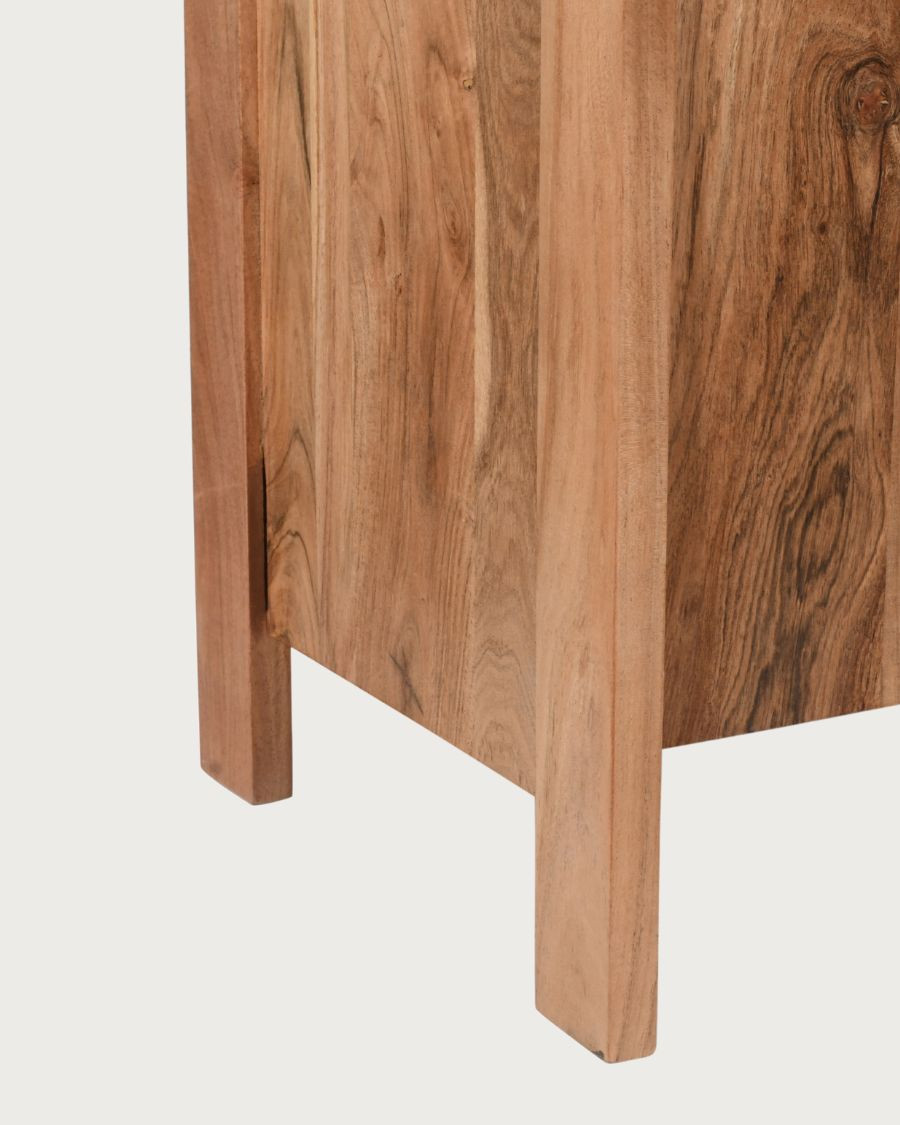 Havena - Aparador de madera maciza y mármol blanco 180 cm
