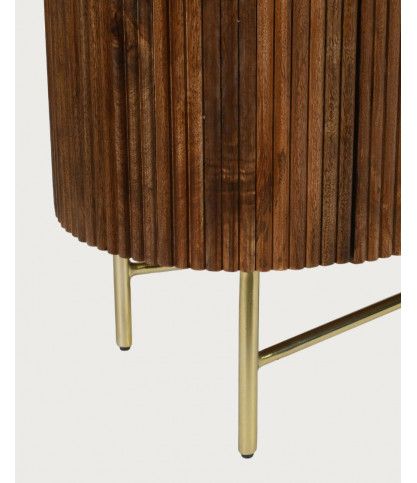 Céline - buffet en bois de manguier massif et marbre blanc 133 cm