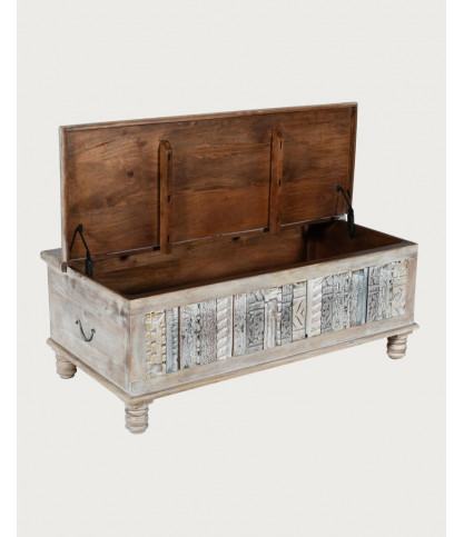 Viva - Buffet bas en bois massif sculpté 120 cm