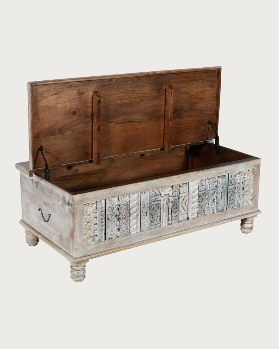 Viva - Buffet bas en bois massif sculpté 120 cm