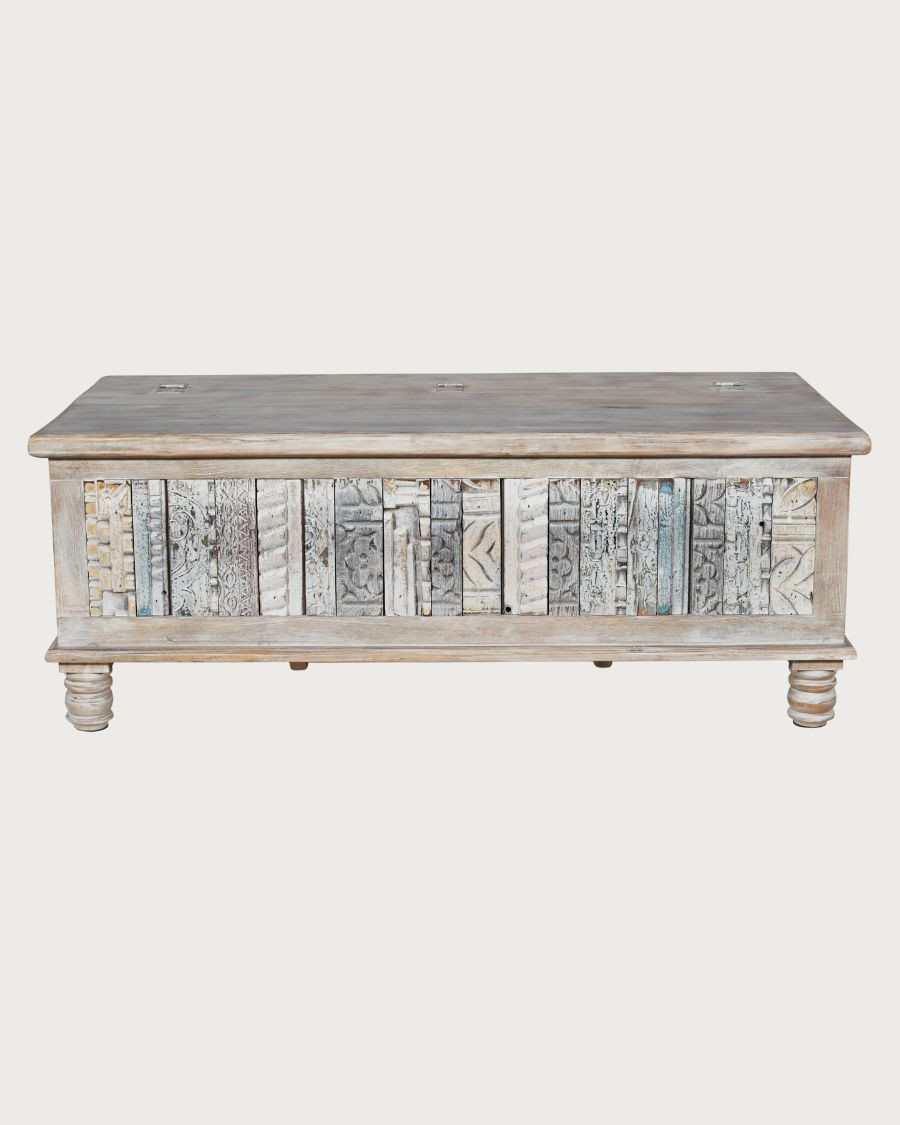Viva - Buffet bas en bois massif sculpté 120 cm
