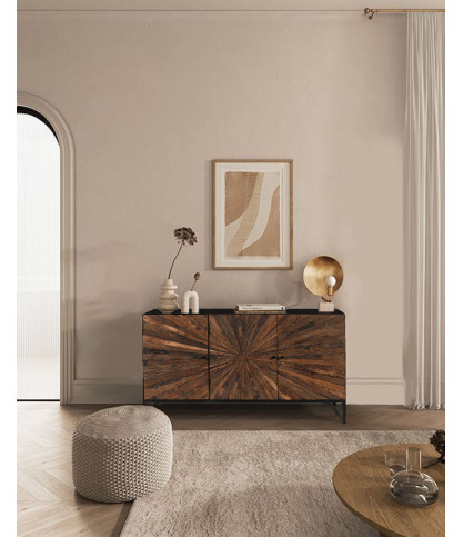 Mandala - Buffet bas en teck recyclé 145 cm