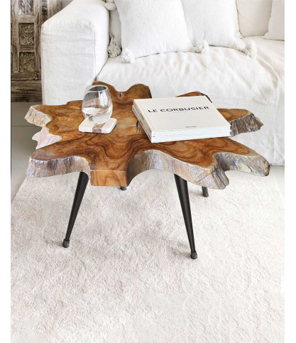 Stella - Solid teak trunk coffee table