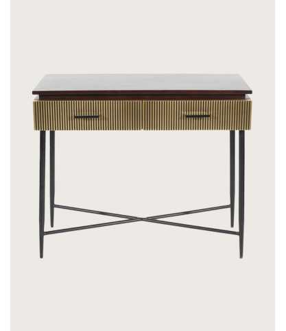 Moon - Mesa consola con acabado en latón envejecido, 90 cm