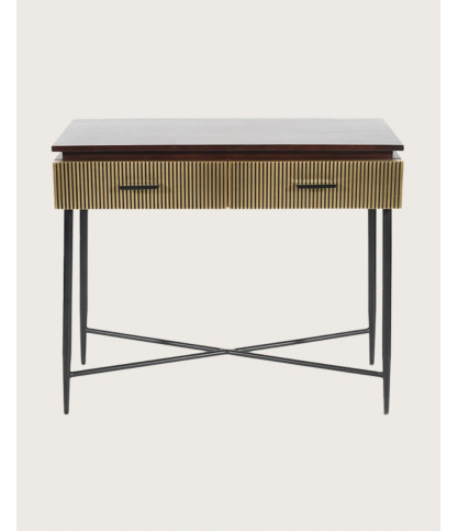 Moon - Tavolino consolle con finitura in ottone anticato, 90 cm