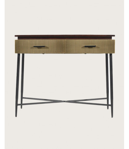 Moon - Console table with aged brass finish, 90 cm