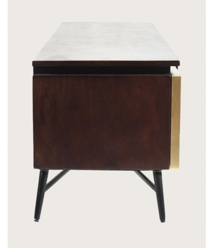 Moon - TV stand with aged brass finish, 145 cm