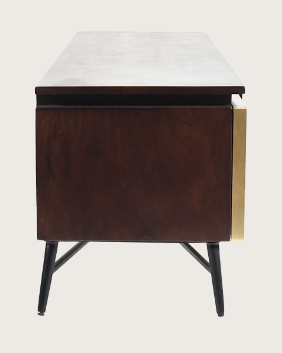Moon - Mueble para TV con acabado en latón envejecido, 145 cm