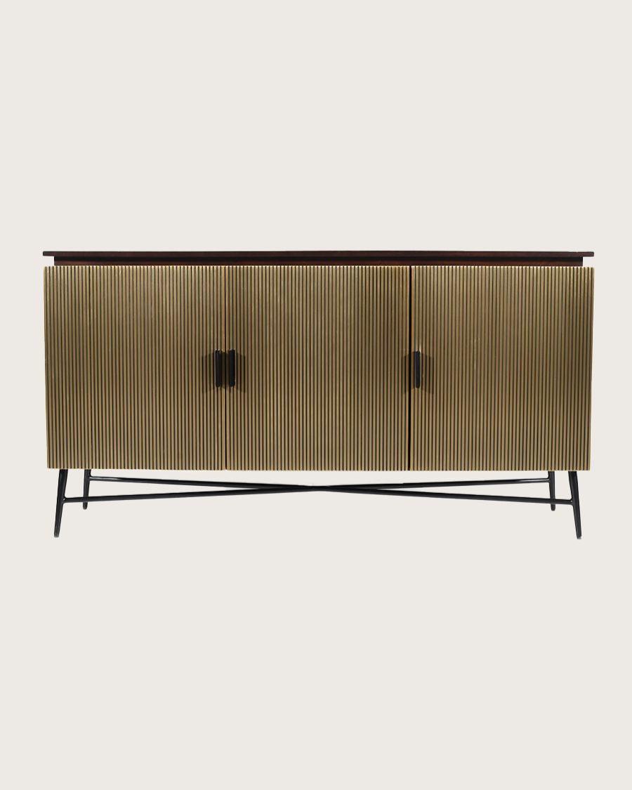 Moon - Groot dressoir met verouderde messing afwerking, 150 cm