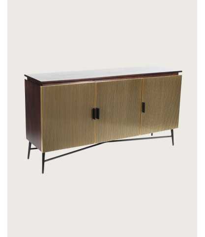 Moon - Großes Sideboard mit Oberfläche aus gealtertem Messing, 150 cm