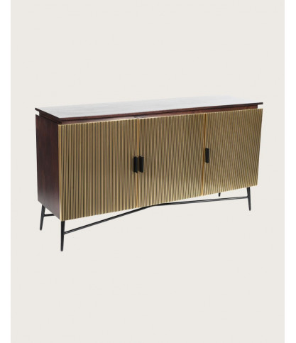 Moon - Large sideboard with aged brass finish, 150 cm