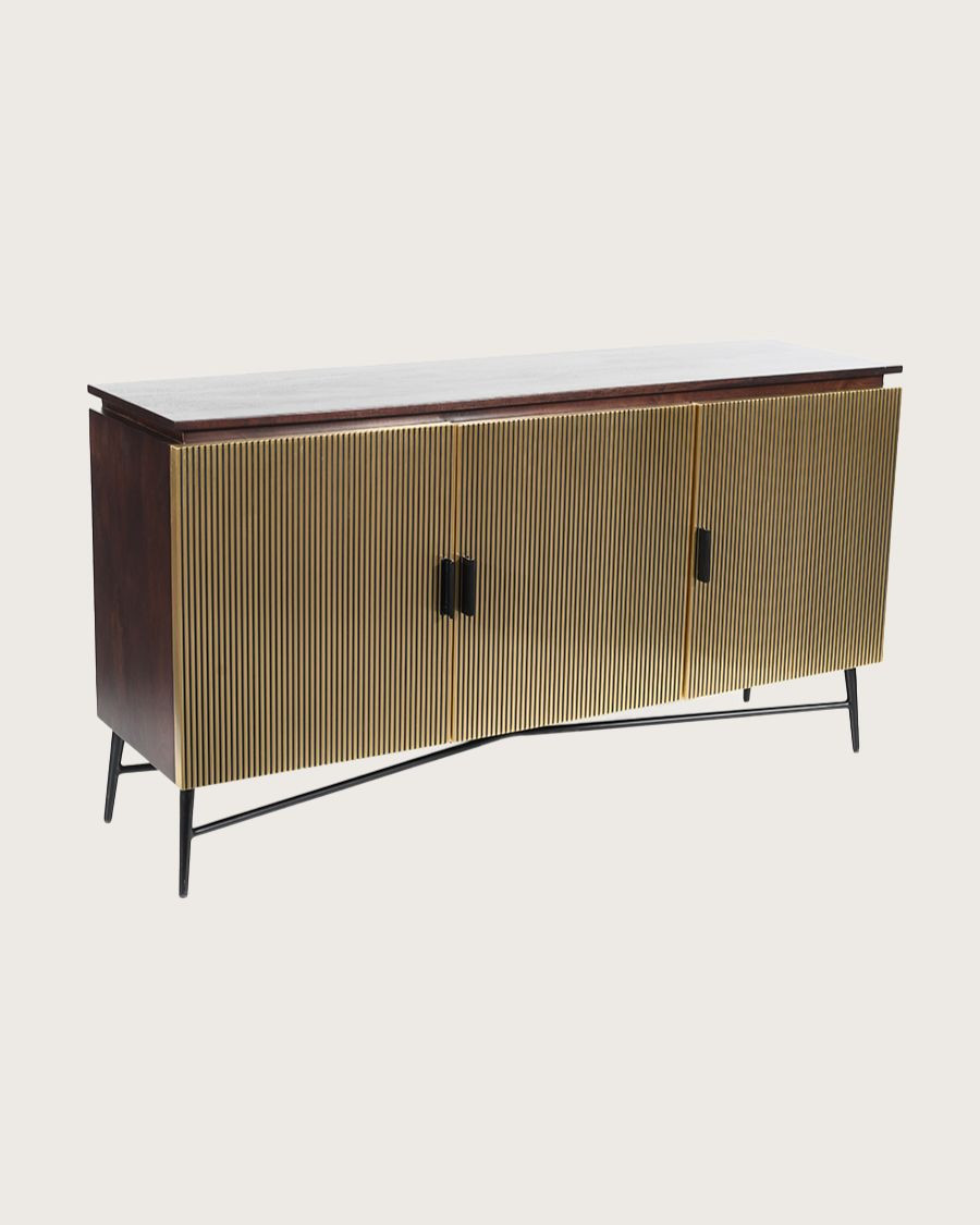 Moon - Groot dressoir met verouderde messing afwerking, 150 cm