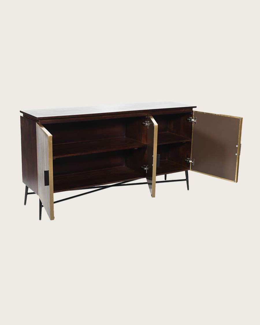 Moon - Grande credenza con finitura in ottone anticato, 150 cm
