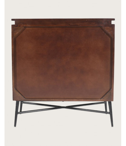 Moon - Small 2-door sideboard with aged brass finish, 74 cm