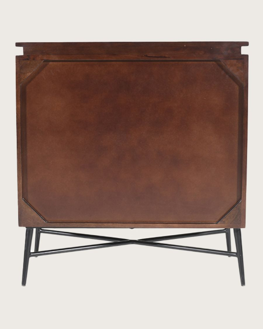 Moon-Petit buffet 2 portes en bois de manguier 74 cm