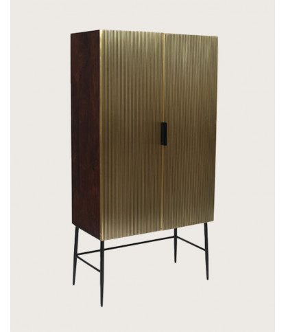 Moon - Antique brass bar cabinet