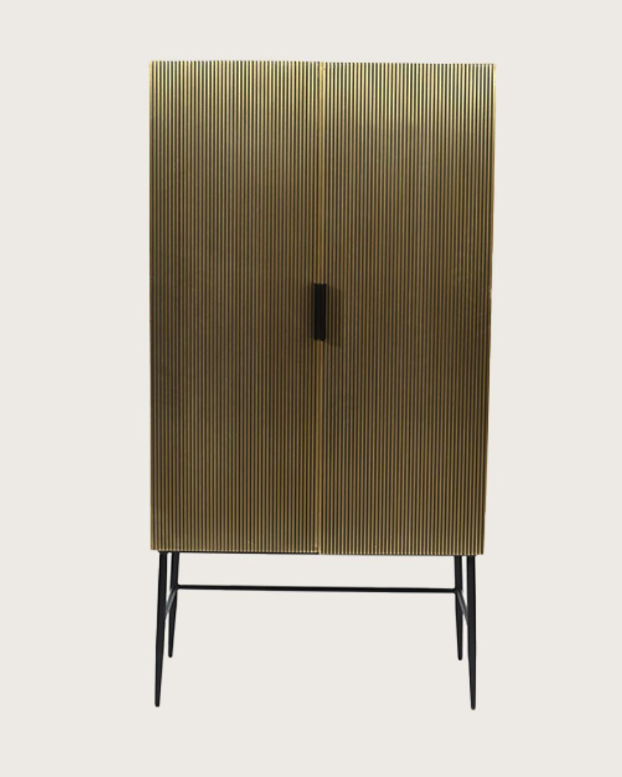 Moon - Antique brass bar cabinet
