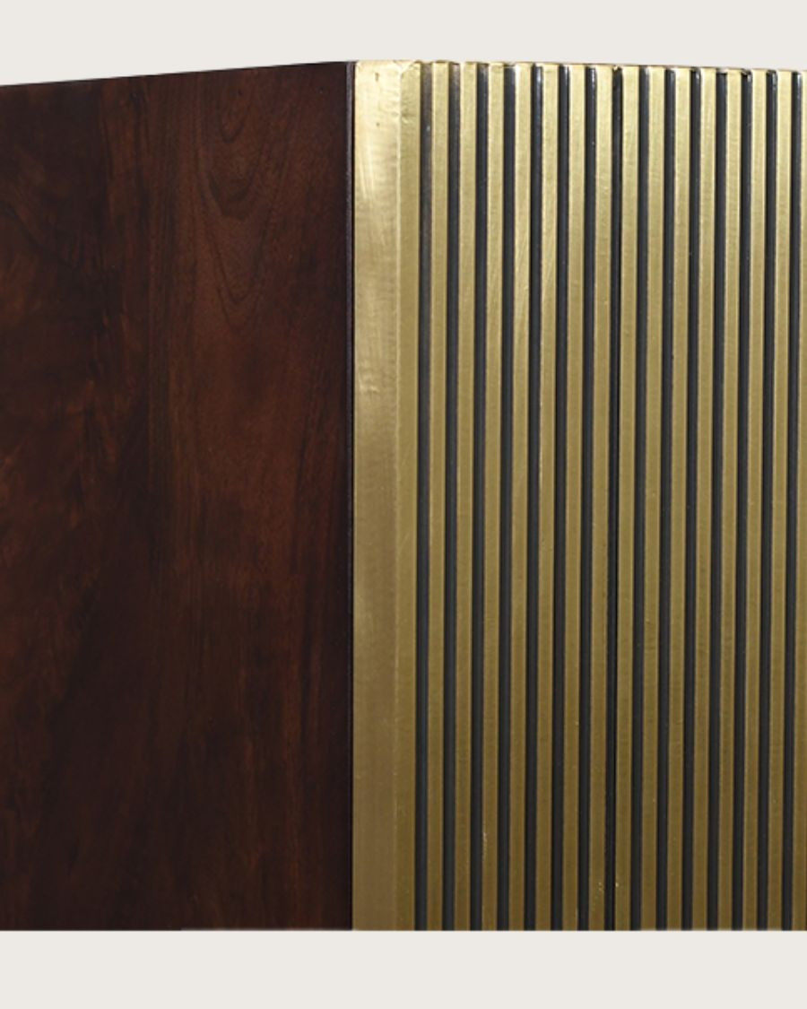 Moon - Antique brass bar cabinet