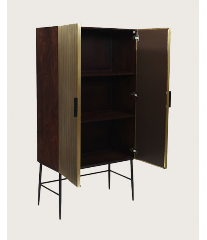 Moon - Mueble bar con acabado de latón envejecido