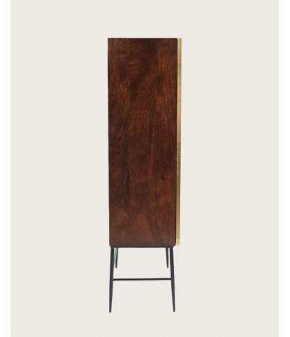 Moon - Mueble bar con acabado de latón envejecido